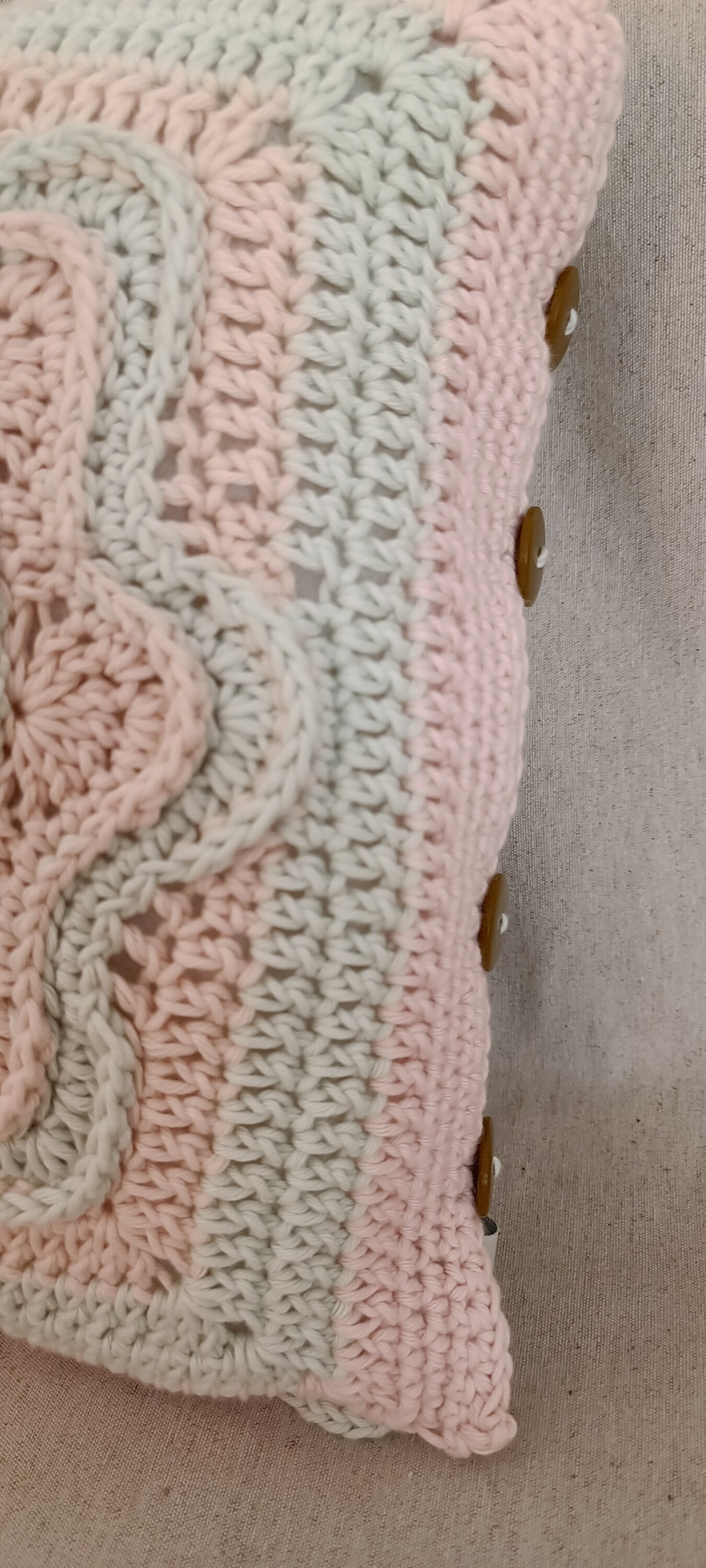 "Flor" Cojin tejido a ganchillo - 5